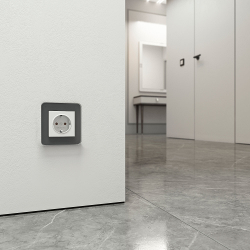 Рамка из стекла на 1 пост Elite графит W0012440 фото 3