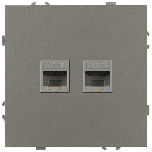 Розетка ЭРА Galaxy 15-3108-07 информационная двойная 2XRJ45 IP20 титан Б0070768 Розетка ЭРА Galaxy 15-3108-07 информационная двойная 2XRJ45 IP20 титан Б0070768
