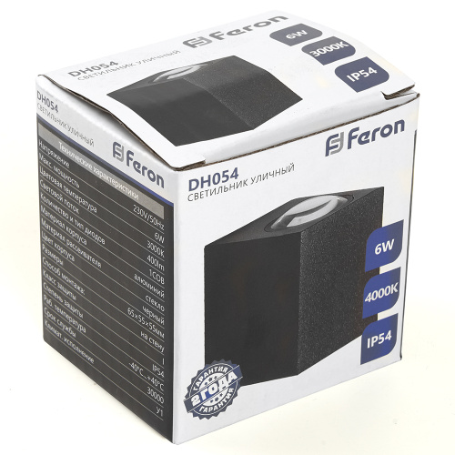 Светильник уличный светодиодный Feron DH054, 6W, 400Lm, 4000K, черный фото 6