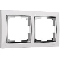 Рамка из поликарбоната на 2 поста Snabb белый/хром W0021901