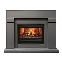 Электрокамин RealFlame Lindelse 26 GR серый, графит c очагом 3D Novara