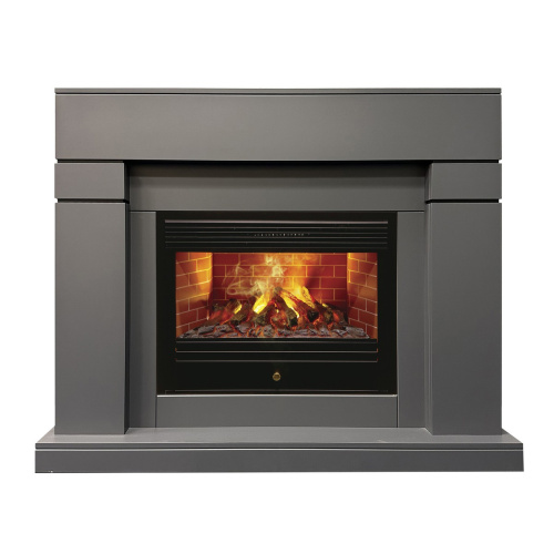 Электрокамин RealFlame Lindelse 26 GR серый, графит c очагом 3D Novara Электрокамин RealFlame Lindelse 26 GR серый, графит c очагом 3D Novara