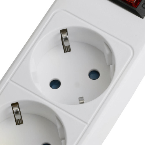 Сетевой фильтр 3-местный с/з STEKKER HM20-31-02 3x1мм2, 1,8 м, серия Optima, белый фото 5