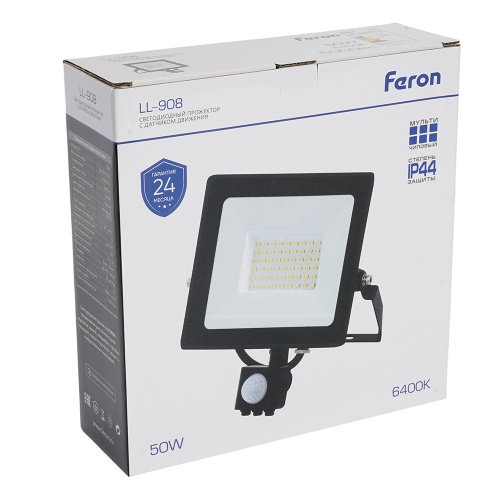 Светодиодный прожектор Feron с датчиком LL-908 IP65 50W 6400K фото 6