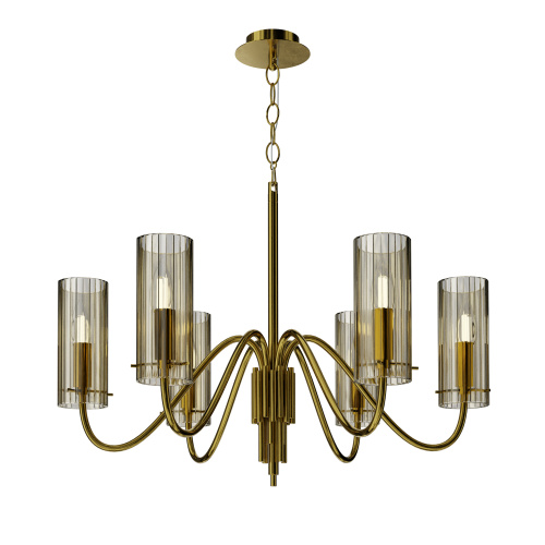 SL2005.303.06 Светильник подвесной ST-Luce латунь/коньячный E14 6*40W SANTORI фото 3