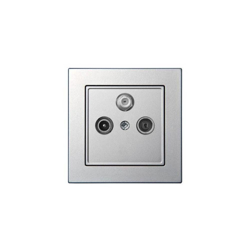 ТВ-розетка оконечная TV/R/SAT Liregus Epsilon серебро 28-1825