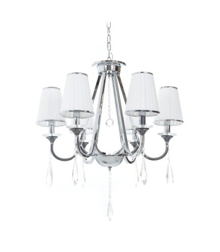 Хрустальная подвесная люстра Lumina Deco Milesia LDP 8926-6 WT+CHR фото 4 Хрустальная подвесная люстра Lumina Deco Milesia LDP 8926-6 WT+CHR фото 4
