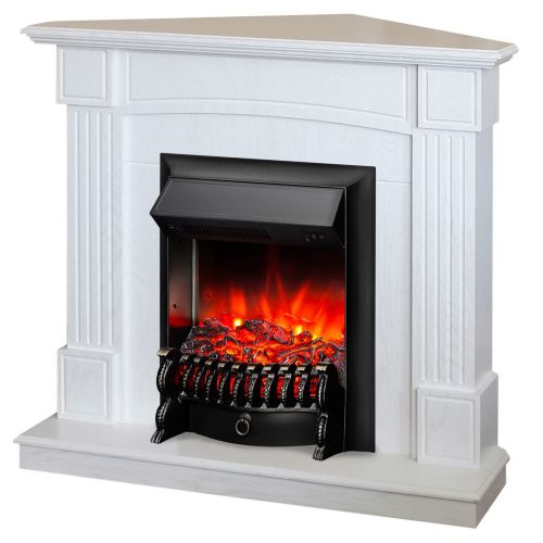 Электрокамин RealFlame Andrea Corner WT фактурный белый с очагом Fobos Lux Black фото 2 Электрокамин RealFlame Andrea Corner WT фактурный белый с очагом Fobos Lux Black фото 2