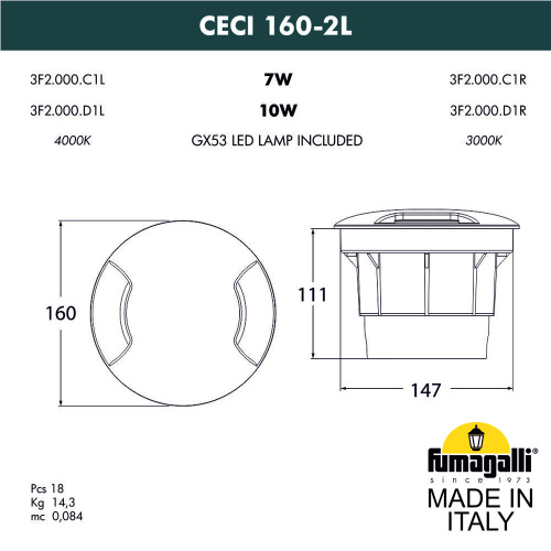 Грунтовый светильник FUMAGALLI CECI 160-2L 3F2.000.000.LXD1L фото 3 Грунтовый светильник FUMAGALLI CECI 160-2L 3F2.000.000.LXD1L фото 3