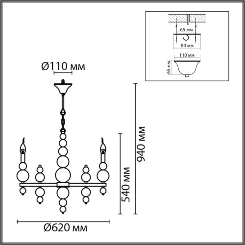 8106/6 MODERNI LN26 130 черный/золото, металл Люстра Е14 6*40W 220V NANA фото 4 8106/6 MODERNI LN26 130 черный/золото, металл Люстра Е14 6*40W 220V NANA фото 4