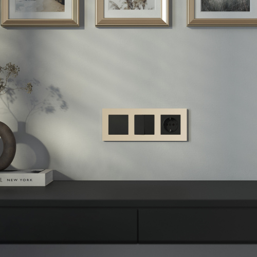 W0032911/ Рамка на 3 поста Slab (шампань софт) W0032911 фото 2