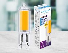 Лампа светодиодная филаментная Ambrella light G9 3W 4200K прозрачная 204521