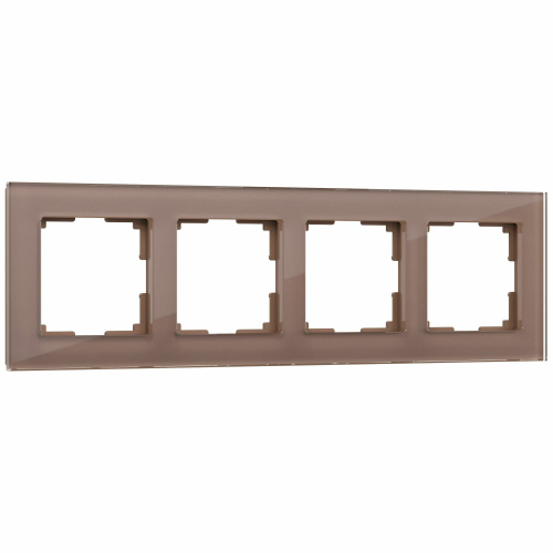 Рамка из стекла на 4 поста Favorit латте W0041142