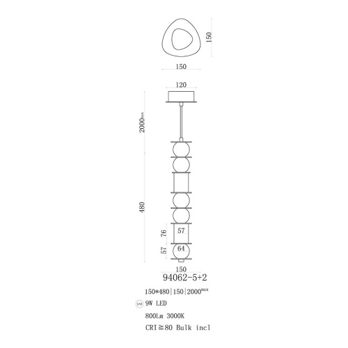 Подвесной светильник Nocturna FL1198-7P фото 7 Подвесной светильник Nocturna FL1198-7P фото 7