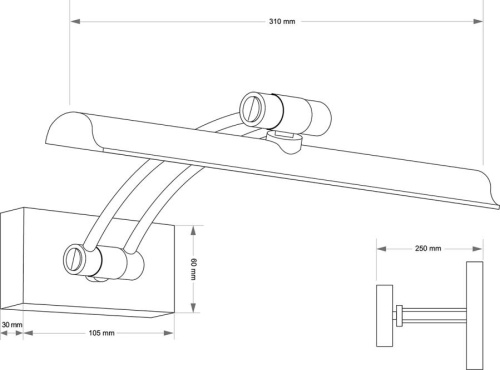 Подсветка для картин и зеркал KUTEK ELVE ELV-PODS-1(N)380-KR фото 4