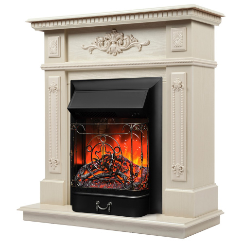 Каминокомплект LILIAN/НИКОЛЬ Бук жемчуг с очагом Электроочаг MAJESTIC LUX/МАДЖЕСТИК фото 2