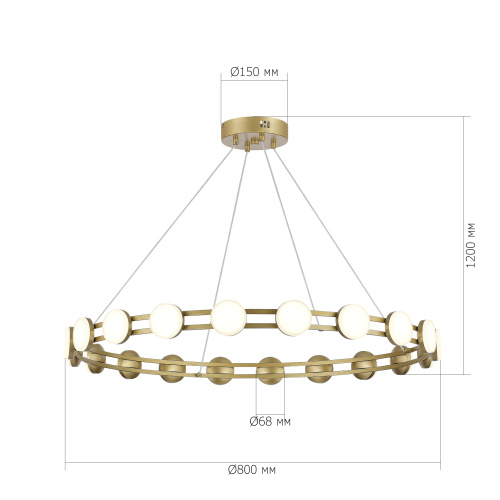 SL6610.203.20 Светильник подвесной ST-Luce золотистый/белый LED 1*40W 4000K MONRO фото 2 SL6610.203.20 Светильник подвесной ST-Luce золотистый/белый LED 1*40W 4000K MONRO фото 2