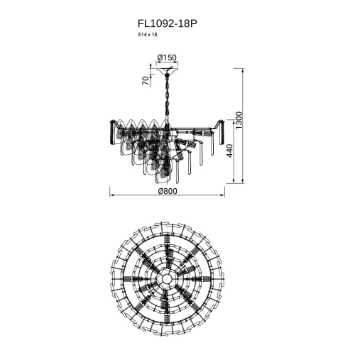 Люстра подвесная Finezza FL1092-18P фото 2 Люстра подвесная Finezza FL1092-18P фото 2