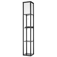 8093/1F COMFI LN26 460 черный/белый, дерево/текстиль Торшер Е27 1*60W 220V PRACTIC