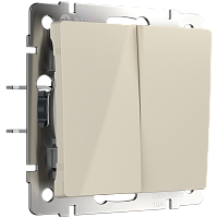 Выключатель двухклавишный проходной (слоновая кость) W1122003