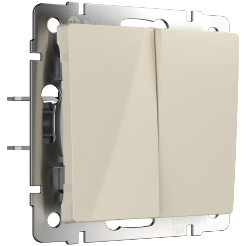 Выключатель двухклавишный проходной (слоновая кость) W1122003