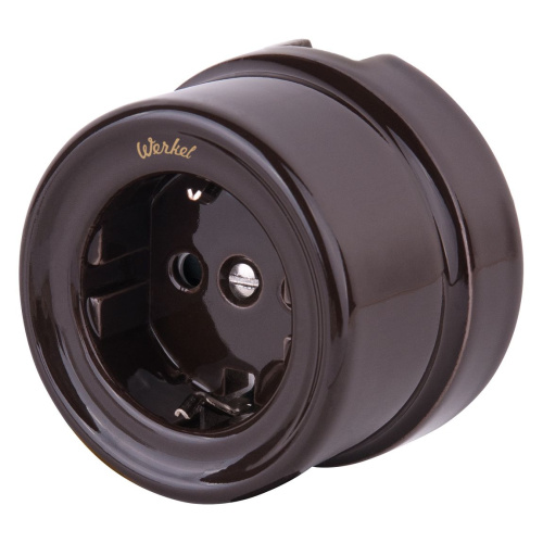 Розетка с заземлением коричневый ретро W5671014