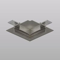 Угловой элемент трека SHINE HIDE для ГКЛ 12,5 мм, 90°, потолок–потолок, тёмный никель, алюминий