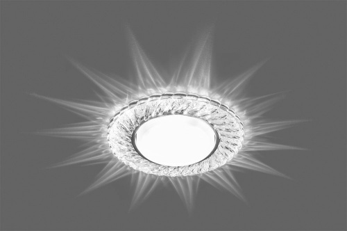 Светильник встраиваемый с белой LED подсветкой Feron CD4021 потолочный GX53 без лампы прозрачный фото 3