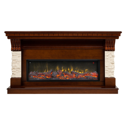 Электрокамин RealFlame Michigan 42/BV NT орех с очагом Beverly 1000