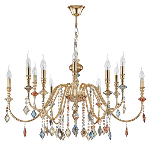 Crystal Lux Люстра Crystal Lux MERCEDES SP6+6 GOLD/COLOR