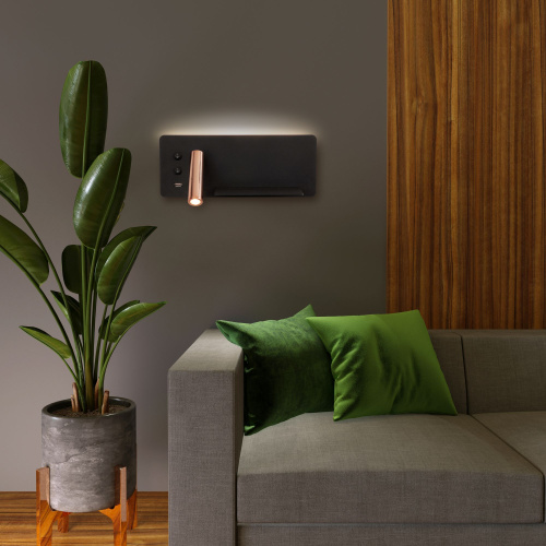 Настенный светодиодный светильник Fant L LED чёрный/золото MRL LED 1113 фото 2