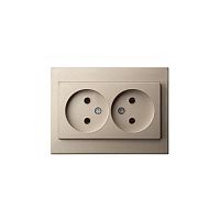 Розетка двойная 2P Liregus Epsilon шампань 28-311