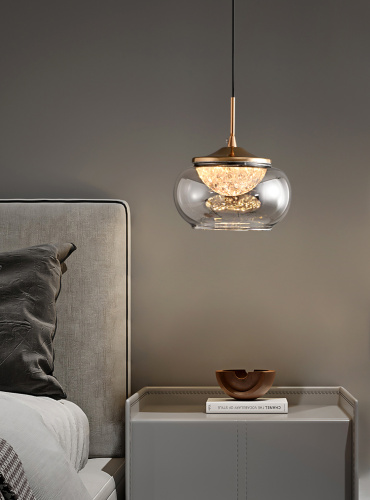 Подвесной светильник MT9128-1H gold/smoke фото 6