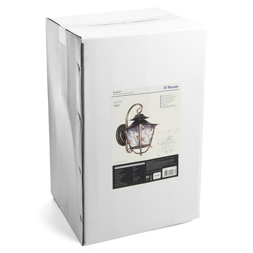 Светильник садово-парковый Feron PL631 на стену вниз 60W 230V E27, черное золото фото 6