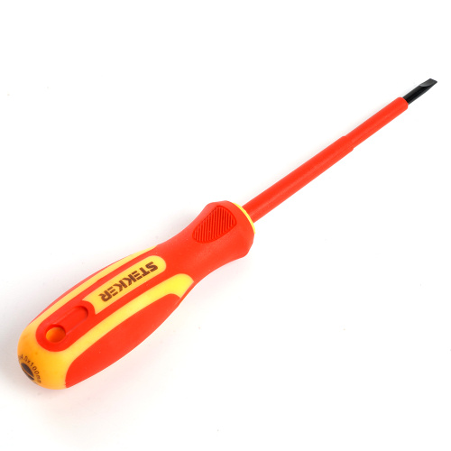 Отвертка шлицевая диэлектрическая STEKKER SL 4.0 х 100мм, SDE-SL40-100 фото 5