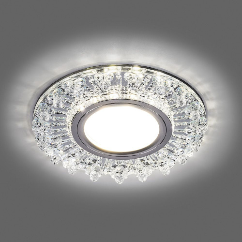 Светильник встраиваемый с LED подсветкой Feron CD944 потолочный MR16 G5.3 прозрачный, хром фото 3