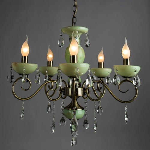 Подвесная люстра Arte Lamp ONYX GREEN A9592LM-5AB фото 2 Подвесная люстра Arte Lamp ONYX GREEN A9592LM-5AB фото 2