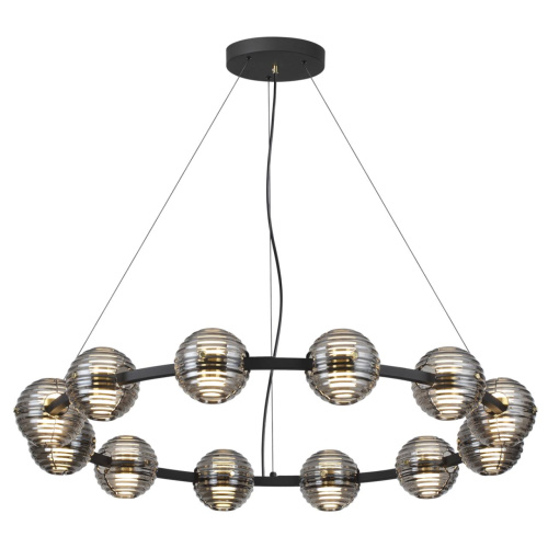 5041/120L L-VISION ODL24 533 черн./золото/дымчатый/металл/стеко Люстра LED 120W 4000К 9364Лм TRONI фото 3