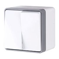 Выключатель двухклавишный влагозащищенный Gallant белый WL15-03-02