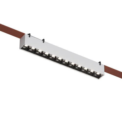 DK5570-WB Cветильник для трека-ремня Belty, серия Grill, со светодиодом, L323*W40*H45мм, 48V DC, 12W, RA90, 24°, 4000K, IP20, белый с черным, алюминий фото 5