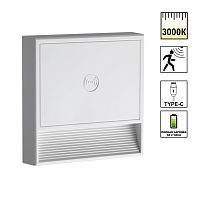 359709 OVER NT25 434 белый Светильник накладной сенсорный для лестниц IP20  LED 0.4W 3000К 1000mAh Li-ion, 5V VESPERA