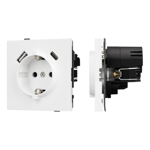 Механизм розетки с USB зарядкой SCT-TENDO-MUAC-PL-WH (230V, 16A) Arlight 054086