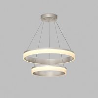 Подвесной светильник RING, ?600+400 мм, LED, 63Вт, 3000К, алюминий+акрил, сатин. никель