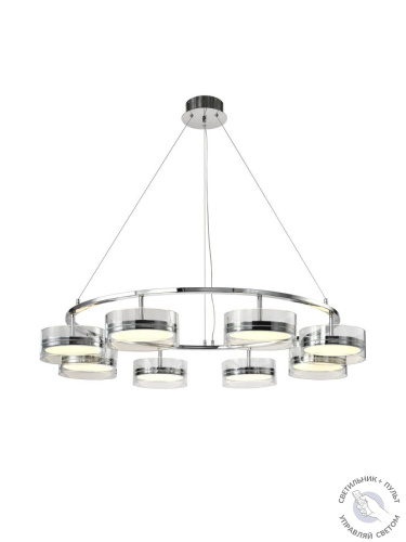 Люстра подвесная хром LED 96Вт D105см Zortes DONUT ZRS.1802.08
