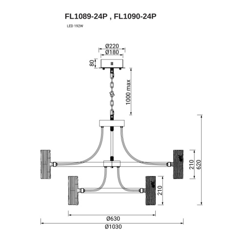 Люстра подвесная Inverno Rose FL1090-24P фото 3