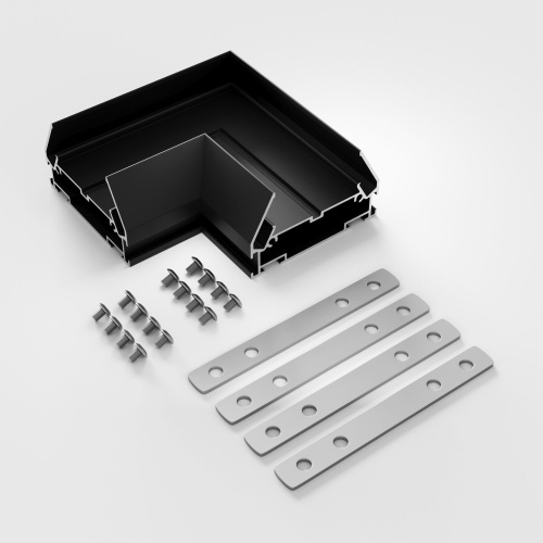 Basic System Коннектор угловой для монтажа в натяжной потолок однофазного шинопровода черный 85235/00 фото 3