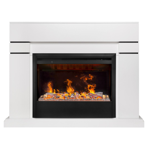 Электрокамин RealFlame Lindelse 26 WT белый с очагом 3D Helios 26 SBG фото 2 Электрокамин RealFlame Lindelse 26 WT белый с очагом 3D Helios 26 SBG фото 2