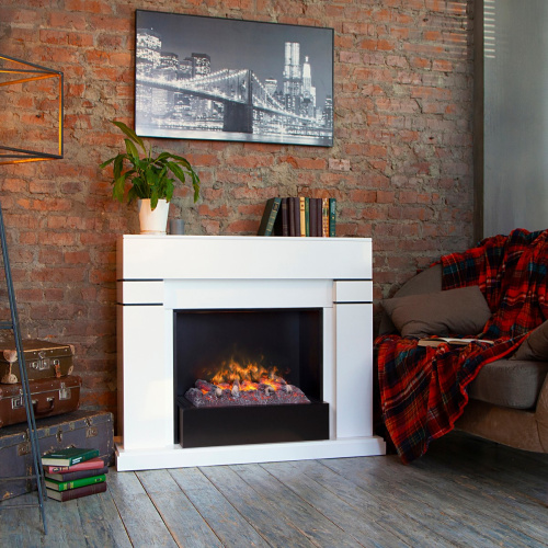 Электрокамин RealFlame Lindelse 26 WT белый с очагом 3D Cassette 630 фото 7