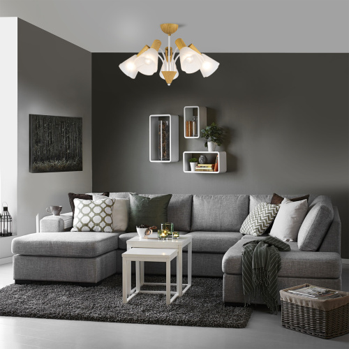 Светильник на штанге Escada 1131/5P E14*40W White/Wood фото 2