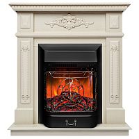 Каминокомплект LILIAN/НИКОЛЬ Бук жемчуг с очагом Электроочаг MAJESTIC LUX/МАДЖЕСТИК